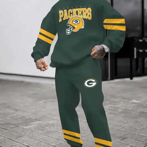 GB Packers Hoodie Jogging Sweatpants Tracksuit Set - HJS10