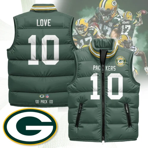 Green Bay Packers Sleeveless Puffer Jacket - GBP04