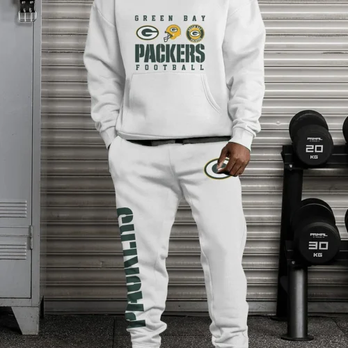 GB Packers Hoodie Jogging Sweatpants Tracksuit Set - HJS09