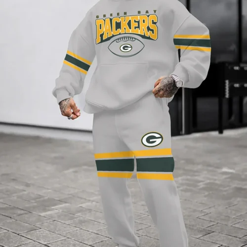 GB Packers Hoodie Jogging Sweatpants Tracksuit Set - HJS12