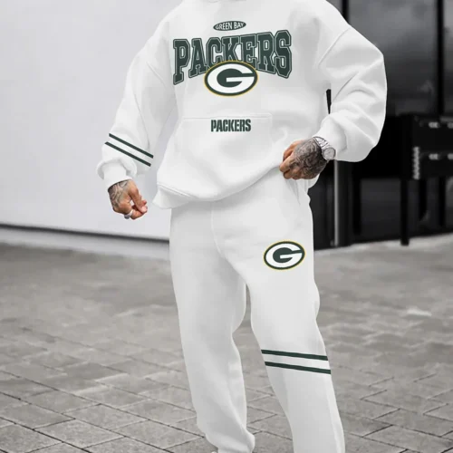 GB Packers Hoodie Jogging Sweatpants Tracksuit Set - HJS06
