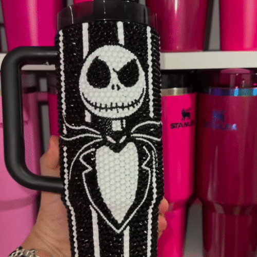 Jack Skellington Rhinestone Diamond 40oz Tumbler - HLW158
