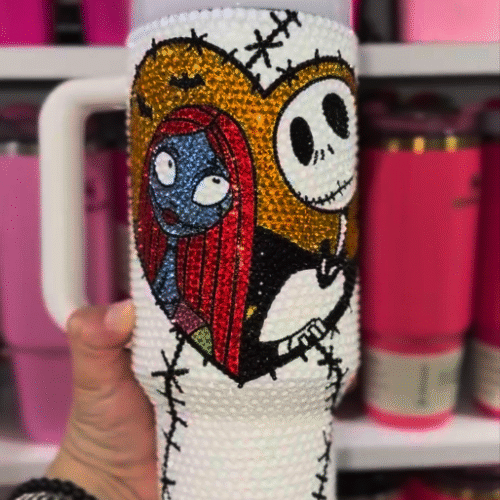 Nightmare Before Christmas Rhinestone Diamond 40oz Tumbler - HLW157