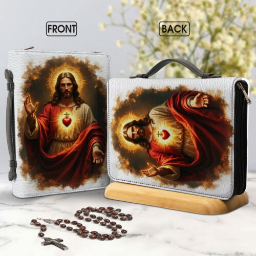 Inspirational Christian Leather Bible Cover - BCV4