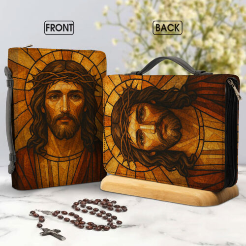 Inspirational Christian Leather Bible Cover - BCV8
