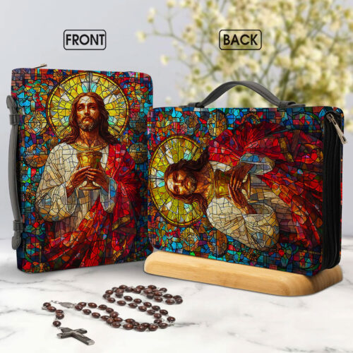 Inspirational Christian Leather Bible Cover - BCV12