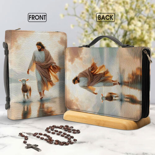 Inspirational Christian Leather Bible Cover - BCV18