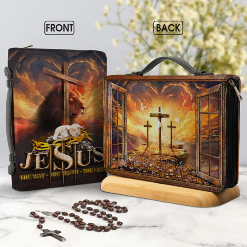 Inspirational Christian Leather Bible Cover - BCV23