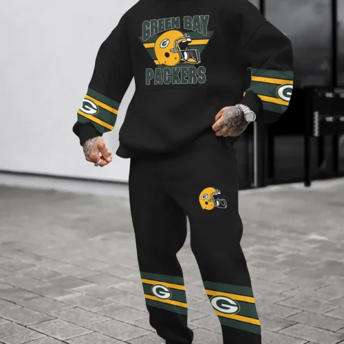 GB Packers Hoodie Jogging Sweatpants Tracksuit Set - HJS01