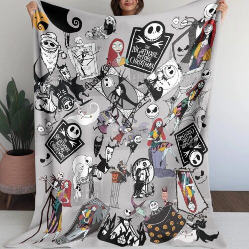 🔥Sally x Jack Skellington Nightmare Before Christmas Blanket - HLW119