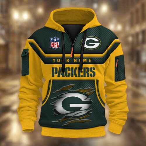 Personalized GB Packers All-over-print Quarter Zip Hoodie - GBP27