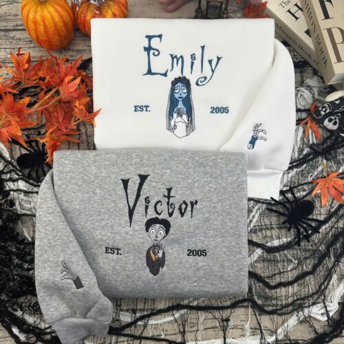 Personalized Victor & Emily (Corpse Bride Movie) Embroidered Shirt - HLW120