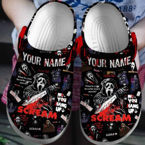 Personalized Ghostface Scream Movie Halloween Clogs - NMC104