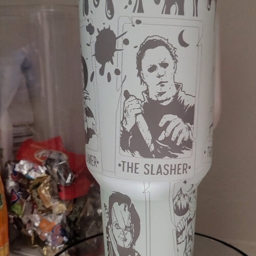 🔥Horror Movies Slashers 40oz Halloween Tumbler -  Glow In The Dark - HRS02