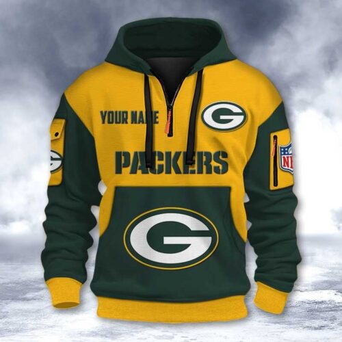 Personalized GB Packers All-over-print Quarter Zip Hoodie - GBP17