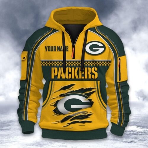 Personalized GB Packers All-over-print Quarter Zip Hoodie - GBP20