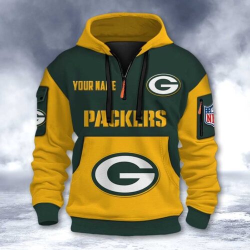 Personalized GB Packers All-over-print Quarter Zip Hoodie - GBP16