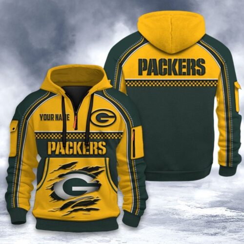 Personalized GB Packers All-over-print Quarter Zip Hoodie - GBP24