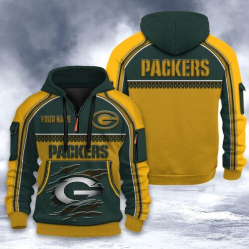 Personalized GB Packers All-over-print Quarter Zip Hoodie - GBP25