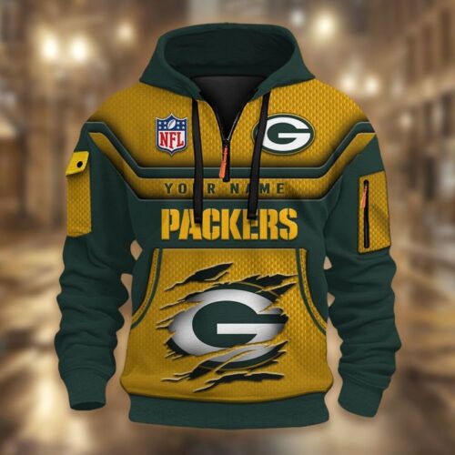Personalized GB Packers All-over-print Quarter Zip Hoodie - GBP26
