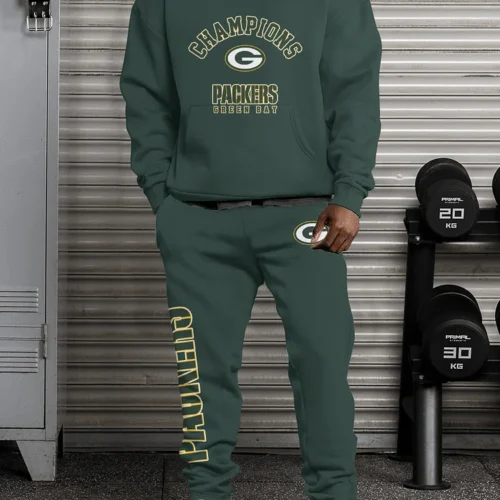 GB Packers Hoodie Jogging Sweatpants Tracksuit Set - HJS03