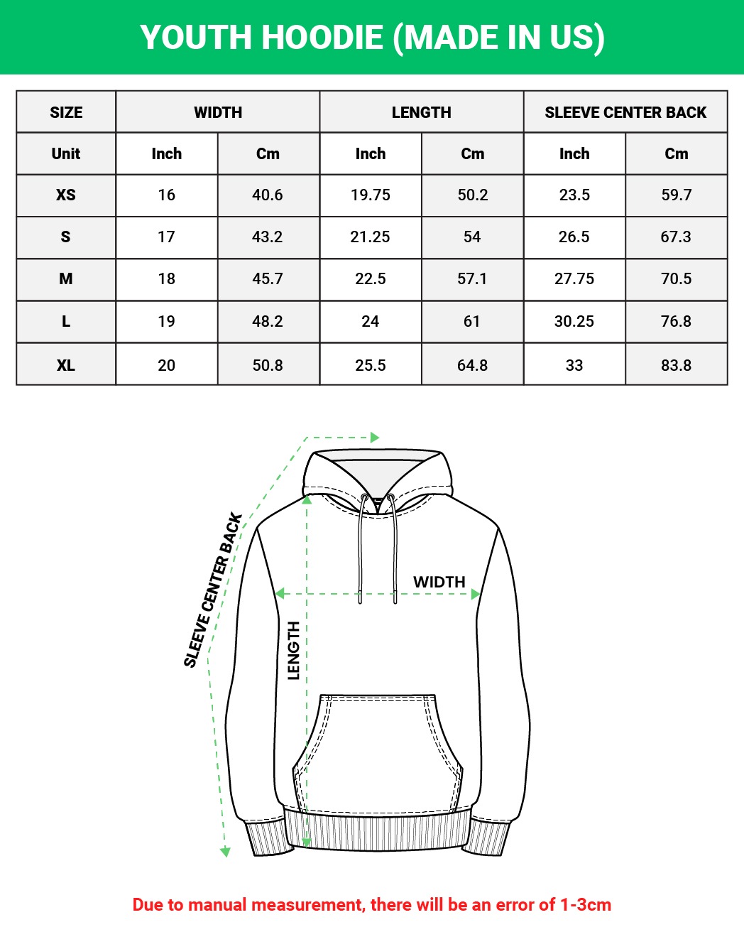 Size Chart (Click to see)