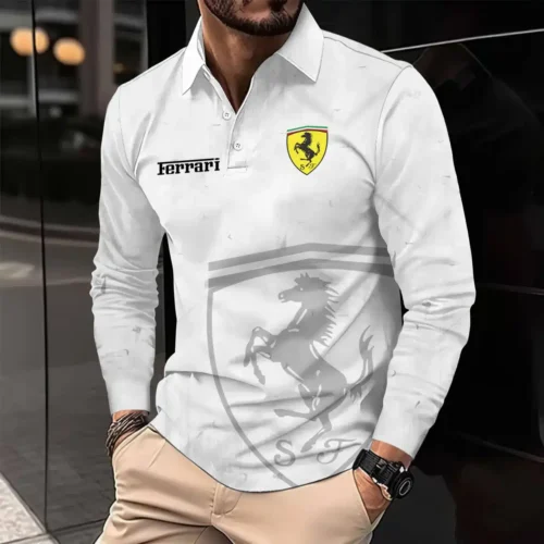 High Quality Men's Long Sleeve Polo FERRARI - LSF01