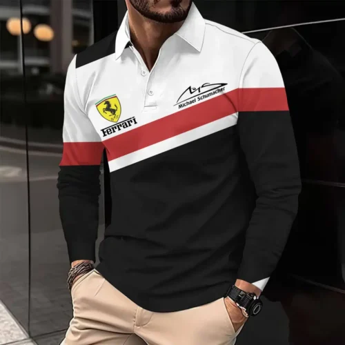 High Quality Men's Long Sleeve Polo FERRARI - LSF35