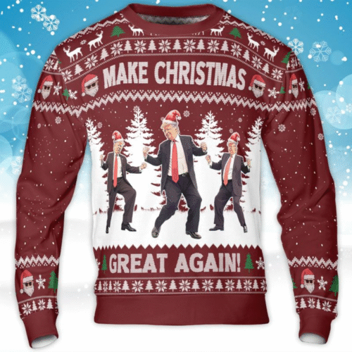 Make Christmas Great Again, Funny Trump Dancing Ugly Sweater - TRP03