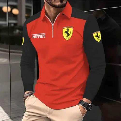 High Quality Men's Long Sleeve Polo FERRARI - LSF05