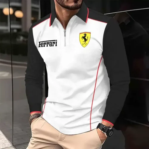 High Quality Men's Long Sleeve Polo FERRARI - LSF03