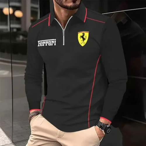 High Quality Men's Long Sleeve Polo FERRARI - LSF06