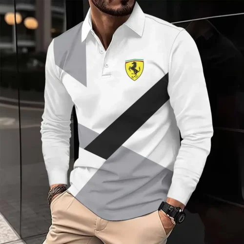 High Quality Men's Long Sleeve Polo FERRARI - LSF29