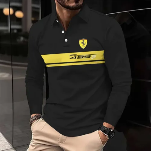 High Quality Men's Long Sleeve Polo FERRARI - LSF25