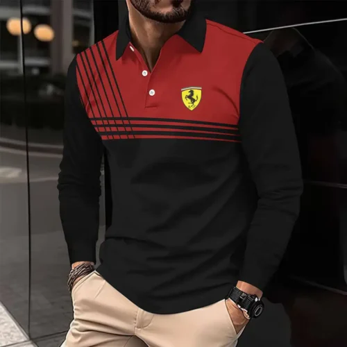 High Quality Men's Long Sleeve Polo FERRARI - LSF31