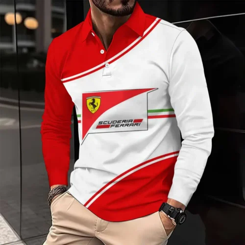 High Quality Men's Long Sleeve Polo FERRARI - LSF32