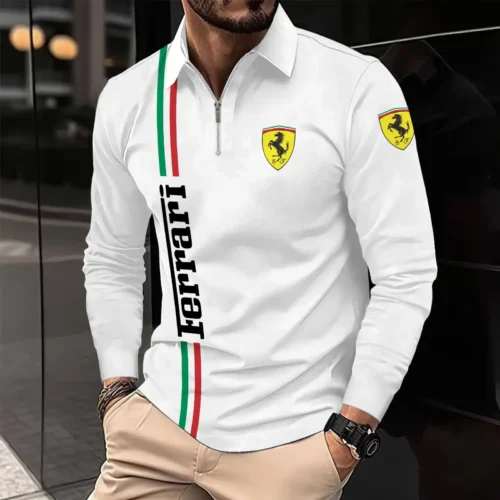 High Quality Men's Long Sleeve Polo FERRARI - LSF08
