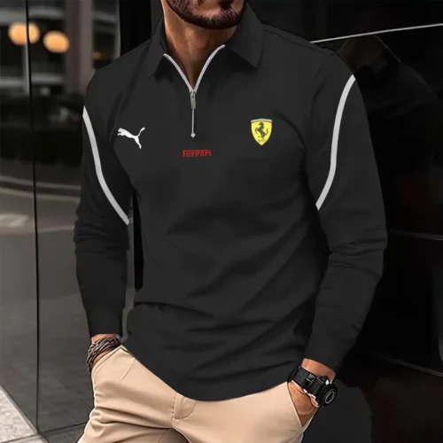 High Quality Men's Long Sleeve Polo FERRARI - LSF02