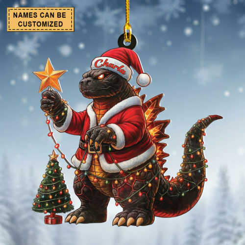 Personalized Godzilla Christmas Acrylic Ornament, Gift For Fan - GCT07