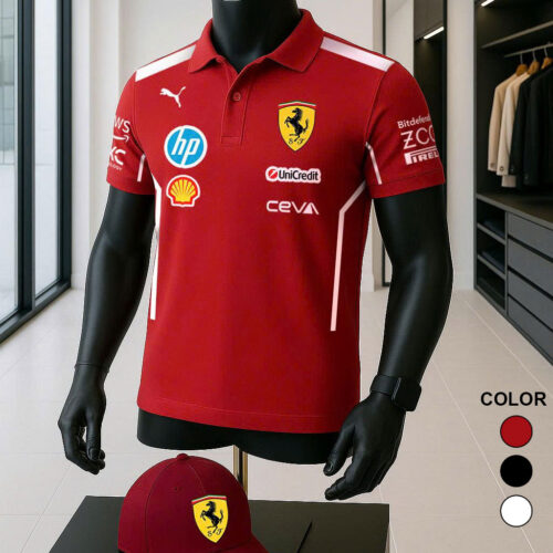 High Quality Men's Polo Shirt & Cap FERRARI - FEP61