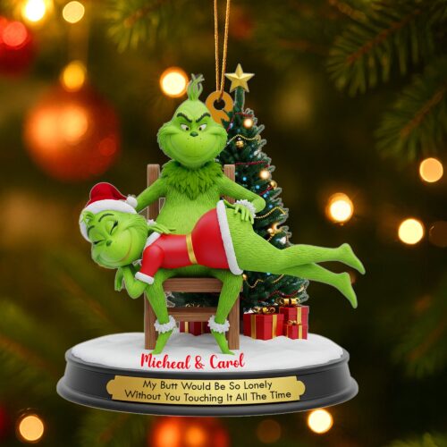 Acrylic Ornament - Couple Christmas Ornament - Grinch Holiday Ornaments - Funny Holiday Ornaments - Grinchmas Gift - Personalized Ornament - MGM02