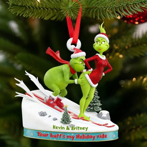 Acrylic Ornament - Couple Christmas Ornament - Grinch Holiday Ornaments - Funny Holiday Ornaments - Grinchmas Gift - Personalized Ornament - MGM11