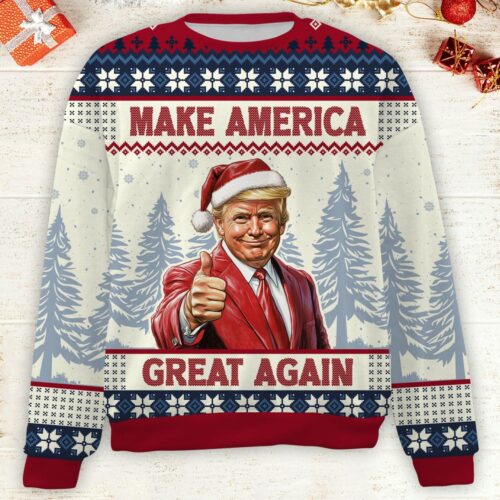 Make Christmas Great Again, Funny Trump Dancing Ugly Sweater - TRP02
