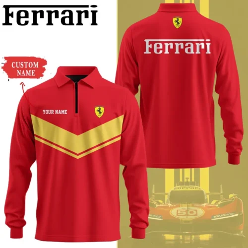 High Quality Customized Long Sleeve Polo FERRARI - LSF09