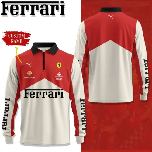High Quality Customized Long Sleeve Polo FERRARI - LSF14