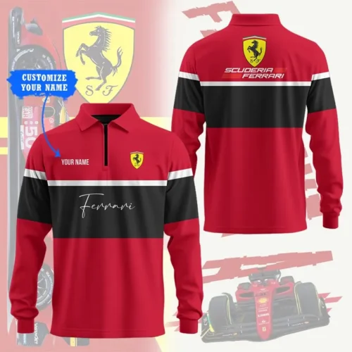 High Quality Customized Long Sleeve Polo FERRARI - LSF11