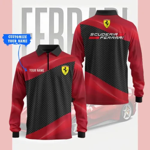 High Quality Customized Long Sleeve Polo FERRARI - LSF15