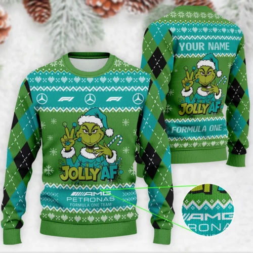 Jolly AF The Grinch Mercedes Formula 1 Ugly Sweater - MUS22