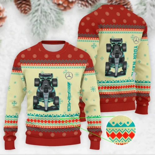 Personalised 2025 Car Mercedes Formula 1 Ugly Sweater - MUS25
