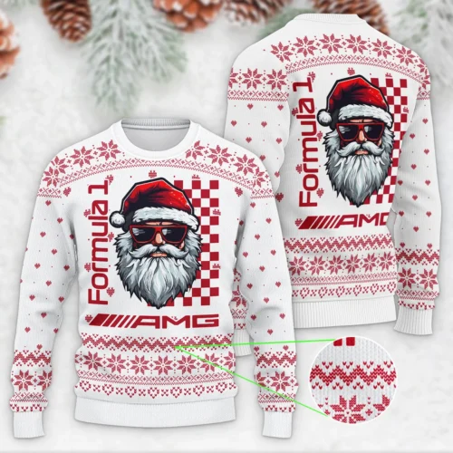 Badass Santa Racing Mercedes Formula 1 Ugly Sweater - MUS19